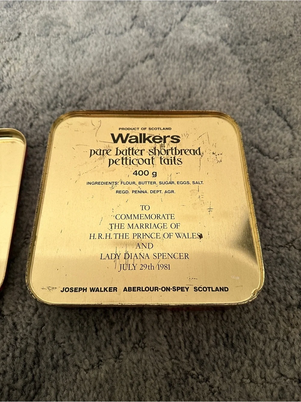 Vintage Walkers Shortbread Royal Wedding Tin 1981 Charles & Diana Collectible